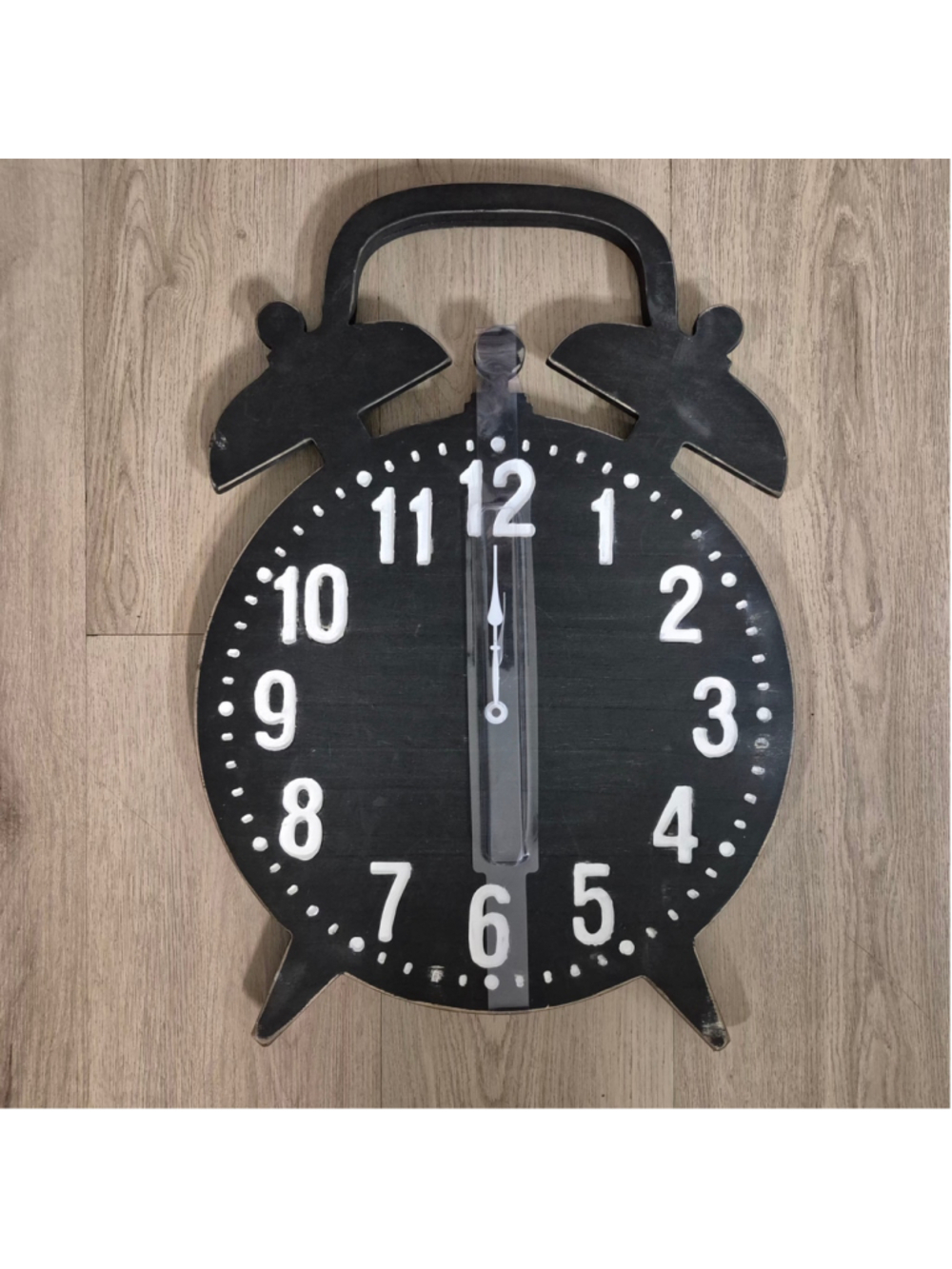 CBK Wall Decor Alarm Clock One Size Black and White